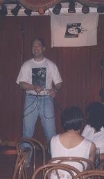 Serafim Cortizo, in a karaoke session.